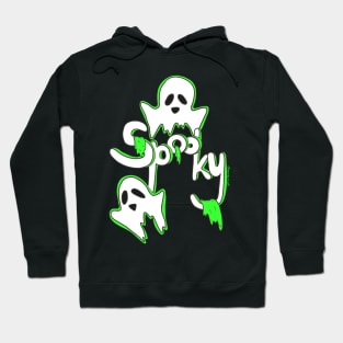 Spooky Ghosts on a black background Hoodie